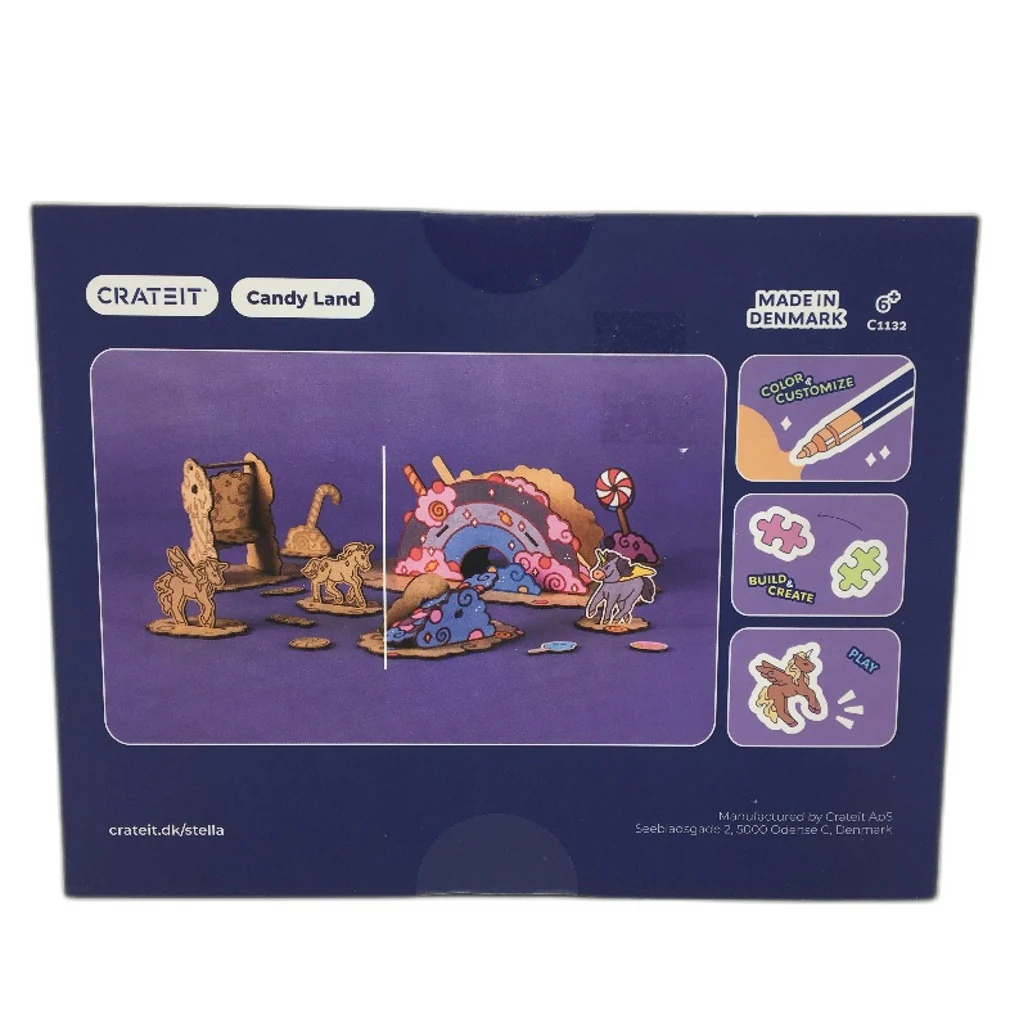 Crateit Candy Land Stella Unpainted Wooden Toy Building Set Ages 6+ NEW - Image 2