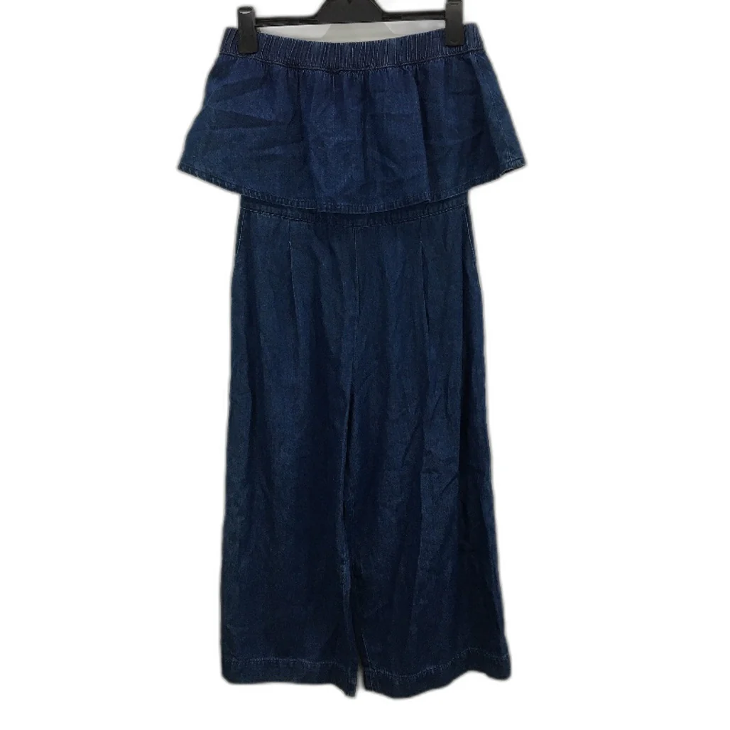 Forever New Dark Blue Denim Strapless Zip-Back Jumpsuit Ladies Size AU 10 NEW