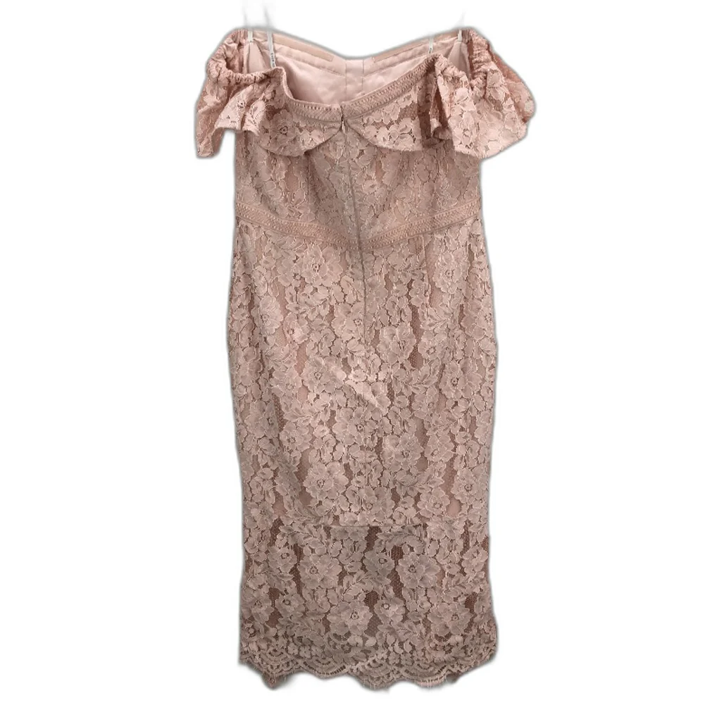 Ever New Pink Short Sleeve Floral Off-Shoulder Midi Dress Ladies Size AU 16 NEW - Image 2