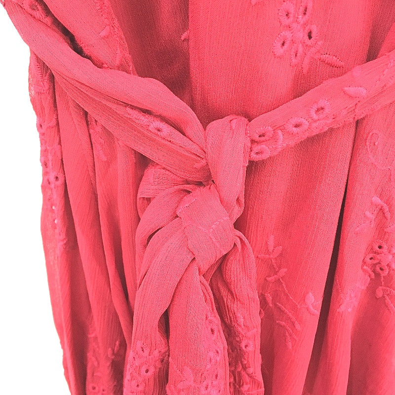 Ever New Red Short Puffy Sleeve Floral Belted Midi Dress Ladies Size AU 4 NEW - Image 6