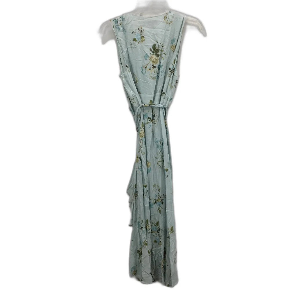 Forever New Blue Belted Flowy Floral Patterned Midi Dress Ladies Size AU 8 NEW - Image 2