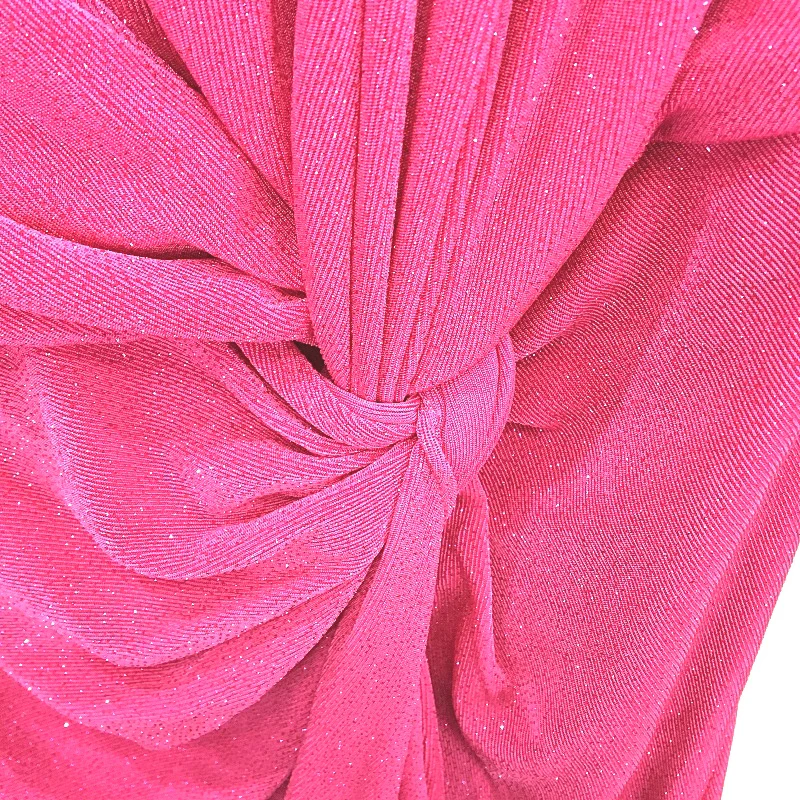 Forever New Pink Sparkly Knot Stretchy Bodycon Midi Dress Ladies Size AU 10 NEW - Image 5