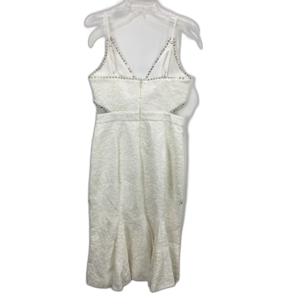 Forever New White Cut-Out Waist Floral Patterned Midi Dress Ladies Size S/M NEW - Image 2