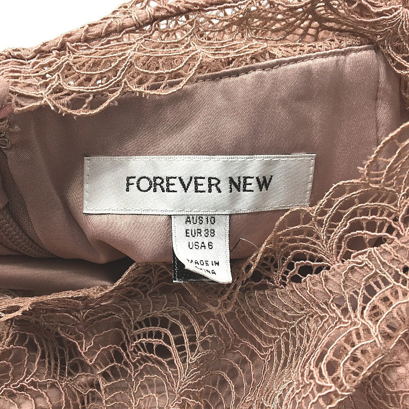 Forever New Brown Layered Flowy Long Sleeve Patterned Midi Dress Ladies Sz AU 10 - Image 5