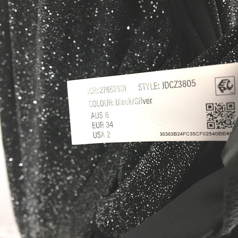 Forever New Black Sparkly One-Shoulder Bodycon Midi Dress Ladies Size AU 6 NEW - Image 4
