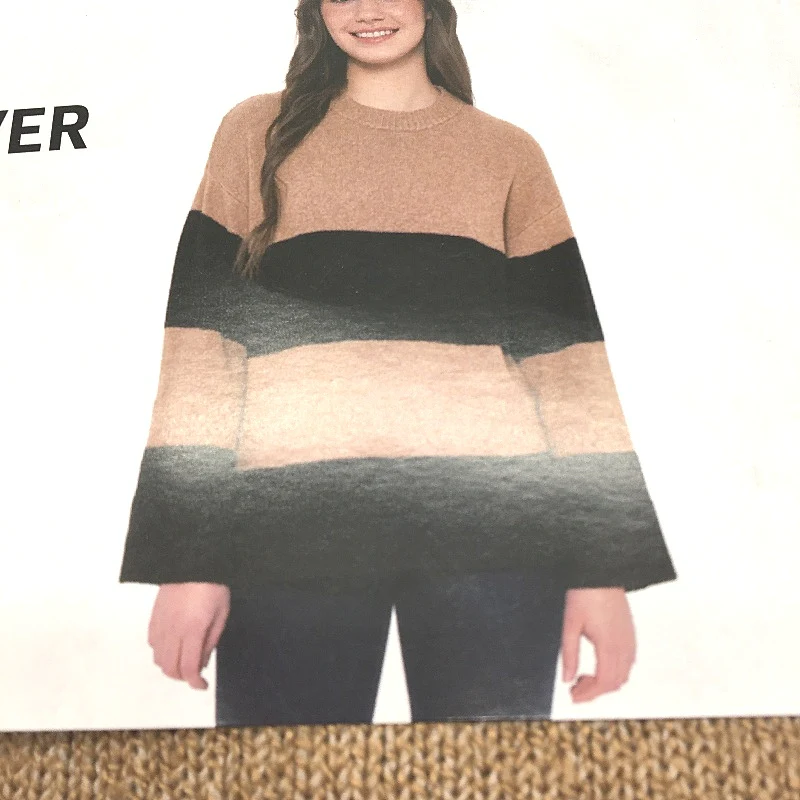 Serra Tan & Black Wide Stripe Soft Knit Pullover Jumper Ladies Size 14 NEW - Image 3