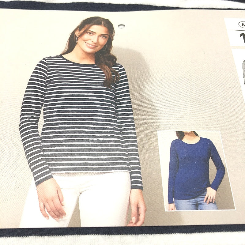 Serra 2Pce Regular Fit Long Sleeve Blue Toned Tee Pack Ladies Size 10 NEW - Image 3