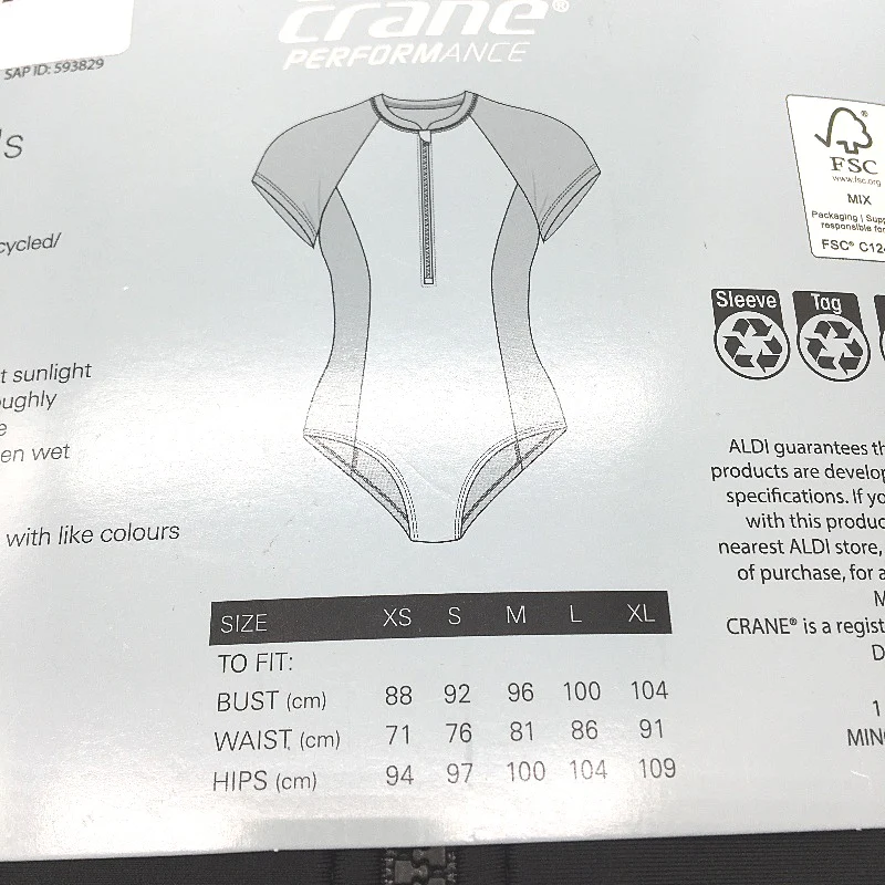 Crane Performance Black & Camo 1/4 Zip Rashsuit Swimwear Ladies Size S NEW - Image 4