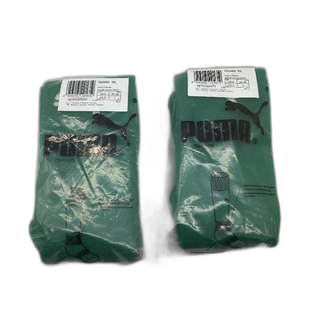 PUMA 2 Pack Green Team II Football Soccer High Socks Youth Size 1 US 13-3 NEW