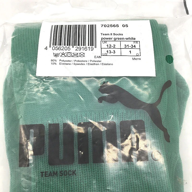 PUMA 2 Pack Green Team II Football Soccer High Socks Youth Size 1 US 13-3 NEW - Image 4