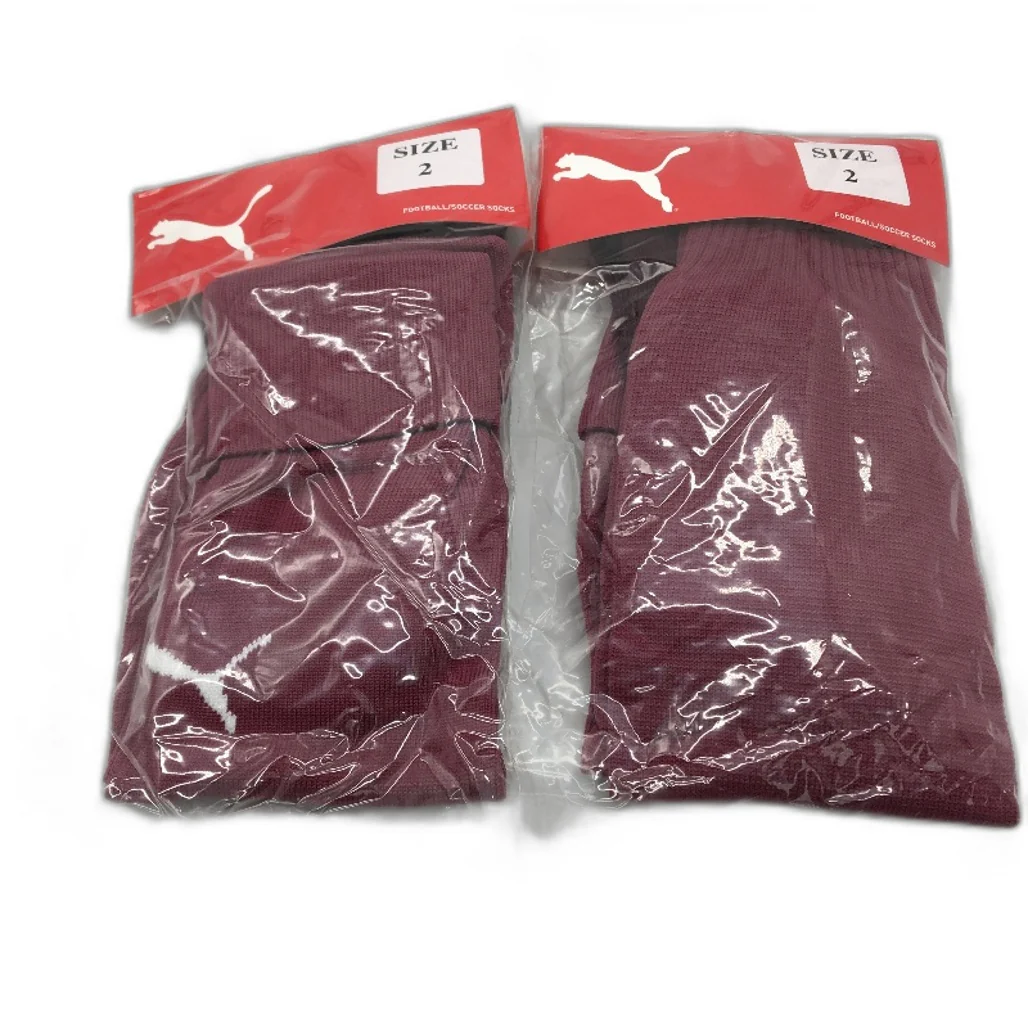 PUMA 2 Pack Magenta Plum Football Soccer High Socks Unisex Sz 2 US 3.5-6 NEW - Image 3