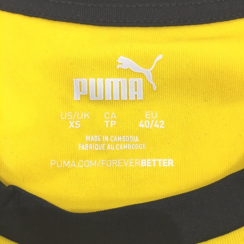 PUMA LIGA Jersey Cyber Yellow & Black Sports T Shirt Training Top Mens Size XS - Image 3