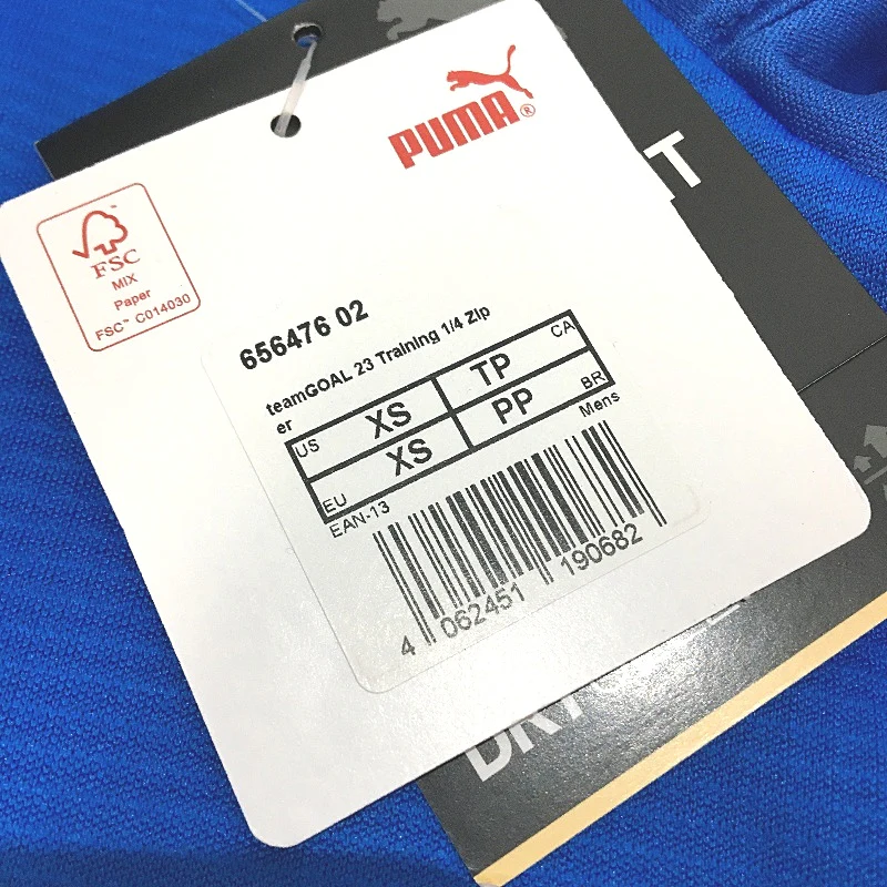 PUMA Blue Drycell TeamGoal 23 Training Quarter Zip Sports Jacket Mens Sz XS NEW - Image 5