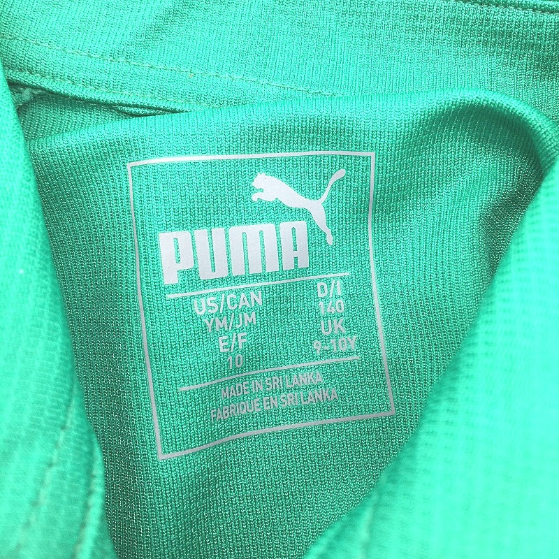 PUMA Green Drycell Short Sleeve Polo Shirt Kids Training Top Youth Size M 9-10Y - Image 4