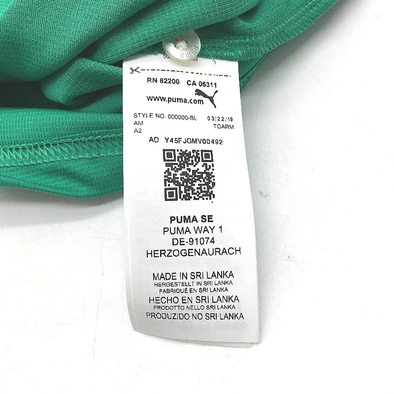 PUMA Green Drycell Short Sleeve Polo Shirt Kids Training Top Youth Size M 9-10Y - Image 5