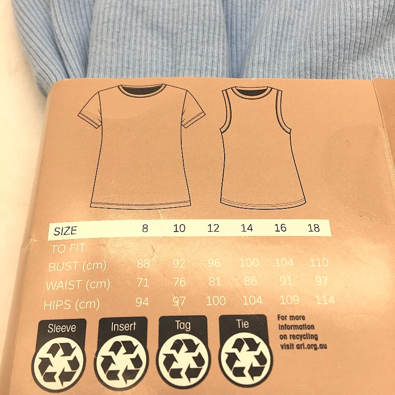 Serra 2Pce Cotton Blend Light Blue & Navy Tee & Singlet Pack Ladies Size 12 NEW - Image 4
