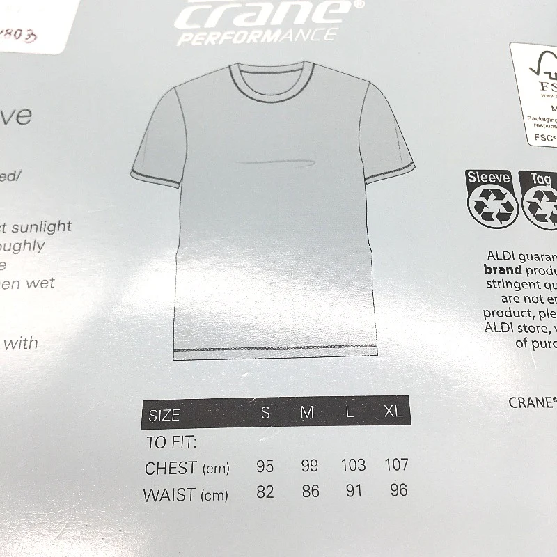 Crane Performance Grey Geo Pattern Short Sleeve Rash Vest Mens Sze M NEW - Image 4