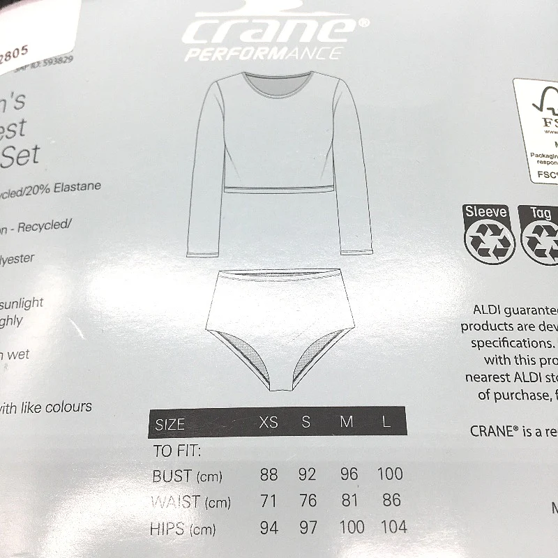 Crane Performance Black & Camo Rash Vest & Bikini Set Swimwear Ladies Sze L NEW - Image 4