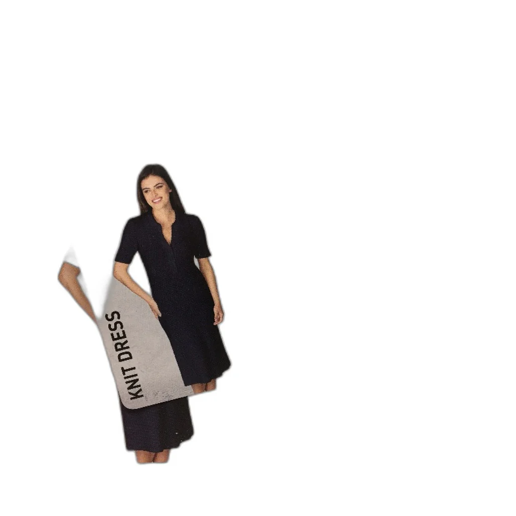 Serra Navy Blue Regular Fit Short Sleeve Ribbed Knit Dress Ladies Size 8 NEW - Image 3