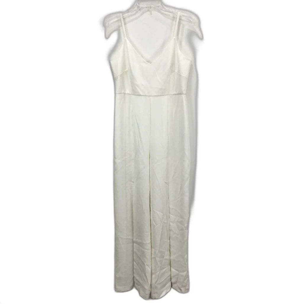 Forever New White Split Wide Leg Zip-Back Jumpsuit Ladies Size AU 10 NEW