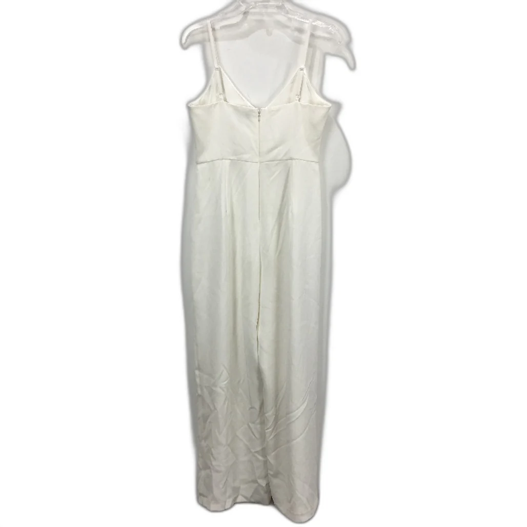 Forever New White Split Wide Leg Zip-Back Jumpsuit Ladies Size AU 10 NEW - Image 2