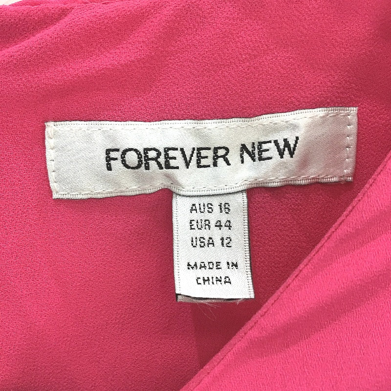 Forever New Pink Short Puffy Sleeve Flowy Midi Dress Ladies Size AU 16 NEW - Image 4