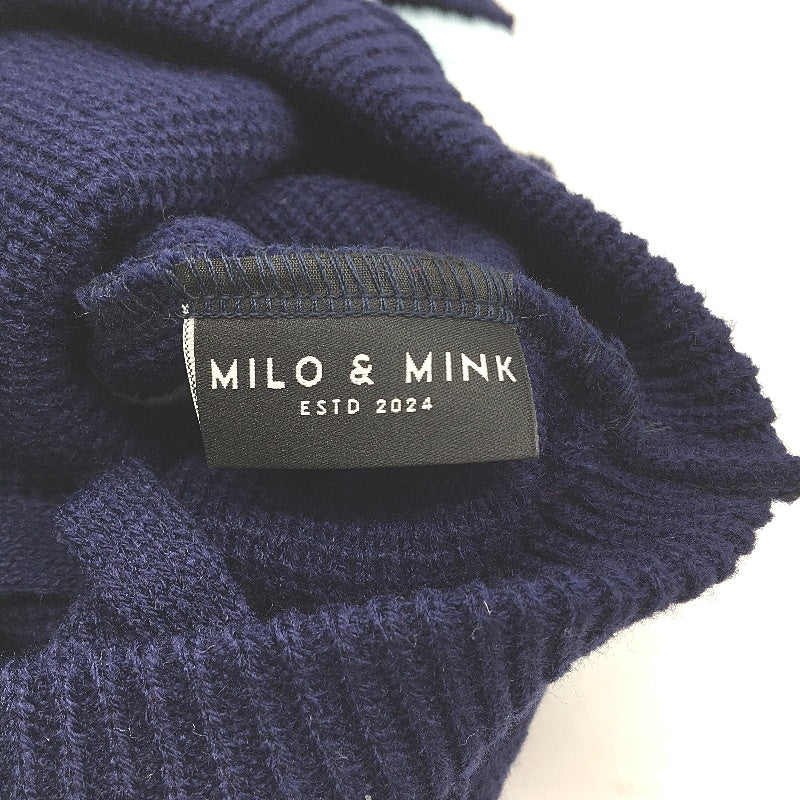 Milo & Mink Navy, White & Red Knit Striped Turtleneck Winter Dog Jumper Size S - Image 5