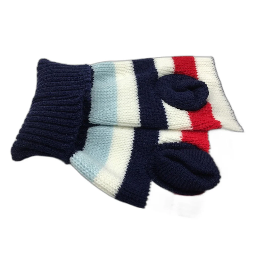 Milo & Mink Navy, White & Red Knit Striped Turtleneck Winter Dog Jumper Size XXS - Image 3