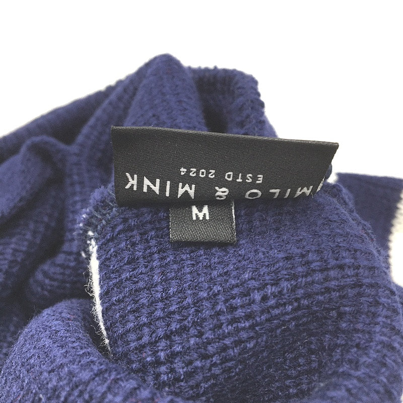 Milo & Mink Navy, White & Red Knit Striped Turtleneck Winter Dog Jumper Size XXS - Image 6