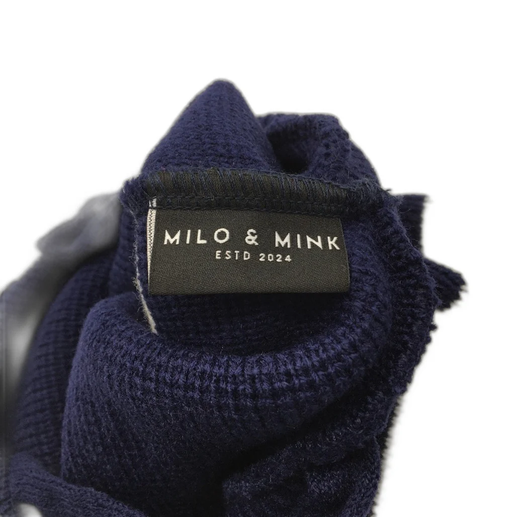 Milo & Mink Navy, White & Red Knit Striped Turtleneck Winter Dog Jumper Size 3XS - Image 5