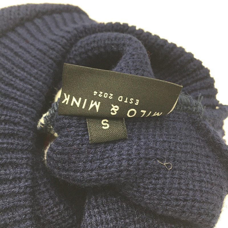 Milo & Mink Navy, White & Red Knit Striped Turtleneck Winter Dog Jumper Size 3XS - Image 6