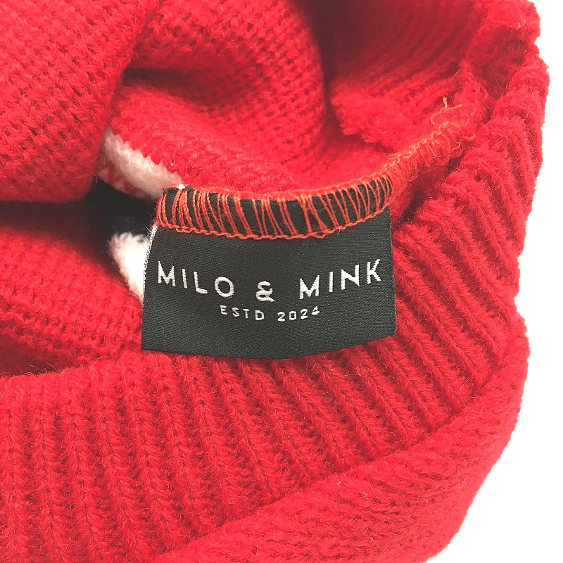 Milo & Mink Red, White & Blue Knit Striped Turtleneck Winter Dog Jumper Size XS - Image 5
