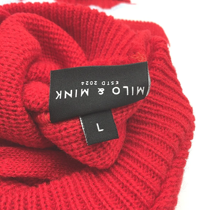 Milo & Mink Red, White & Blue Knit Striped Turtleneck Winter Dog Jumper Size XS - Image 6