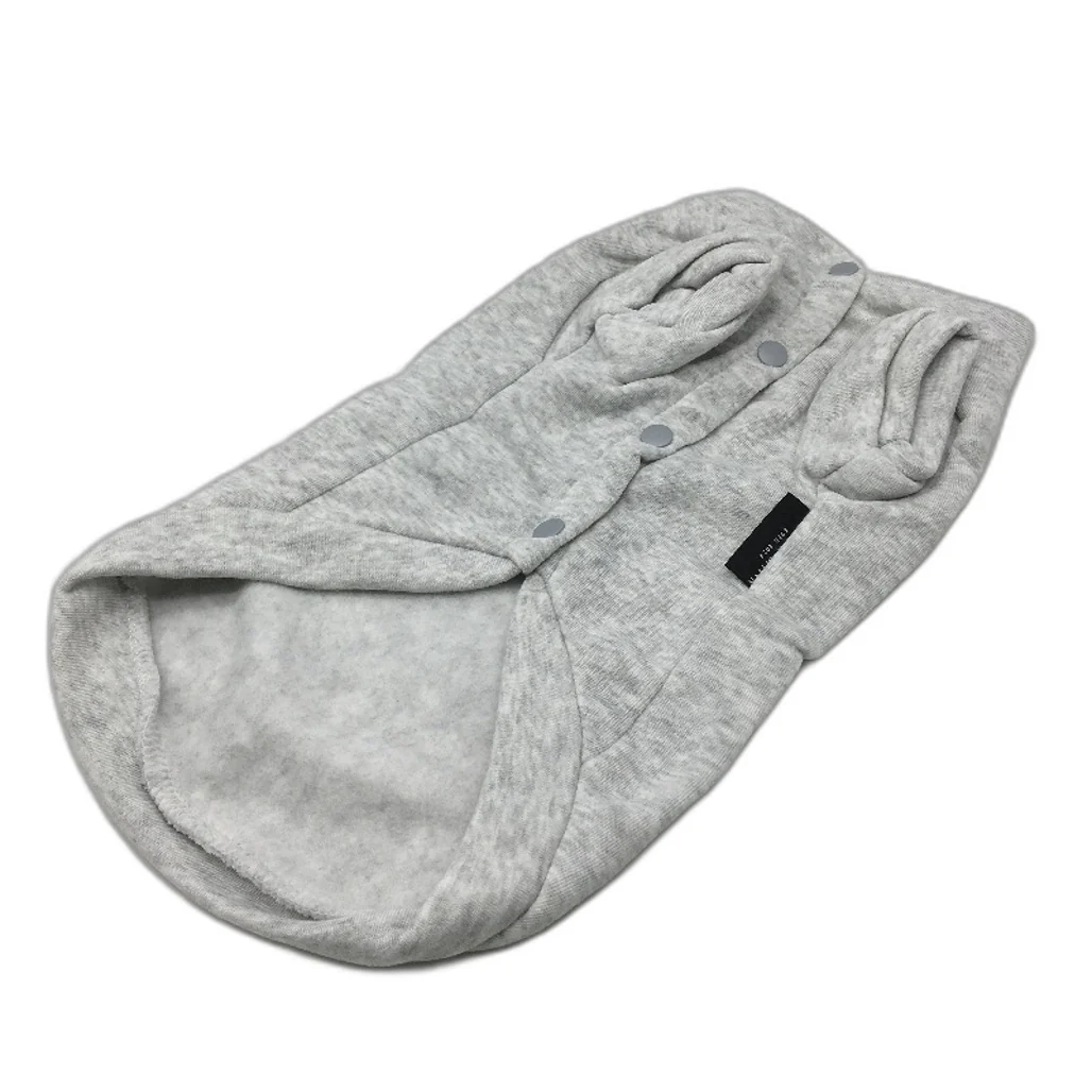 Milo & Mink Doggy Grey Button Up Warm Fleece Dog Harness Jumper Size XXS - Image 2
