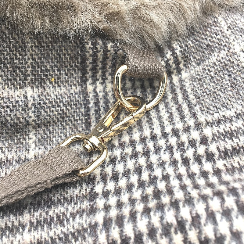 Milo & Mink Brown Plaid Faux Fur Trim Dog Coat Harness With Hat & Leash Size XXS - Image 6