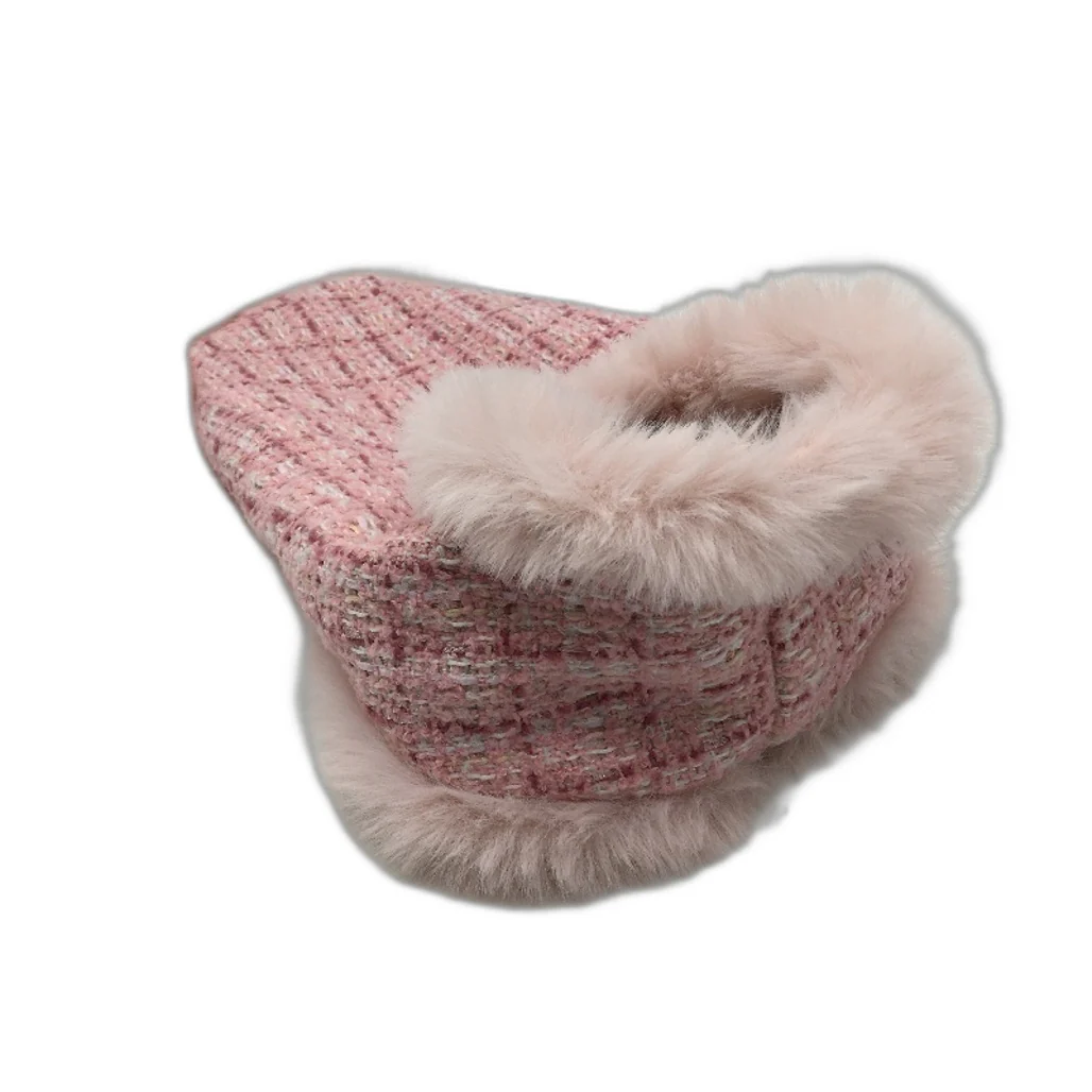 Milo & Mink Pink Textured Faux Fur Trim Dog Coat Harness With Hat & Leash Size S - Image 2