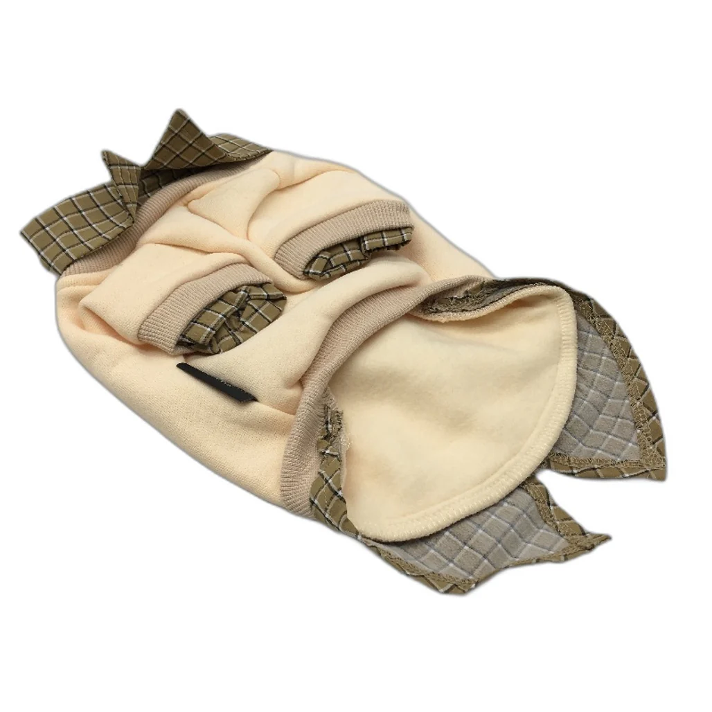 Milo & Mink Beige & Brown Collared Check Doggy Pullover Sweater Jumper Size XXS - Image 2