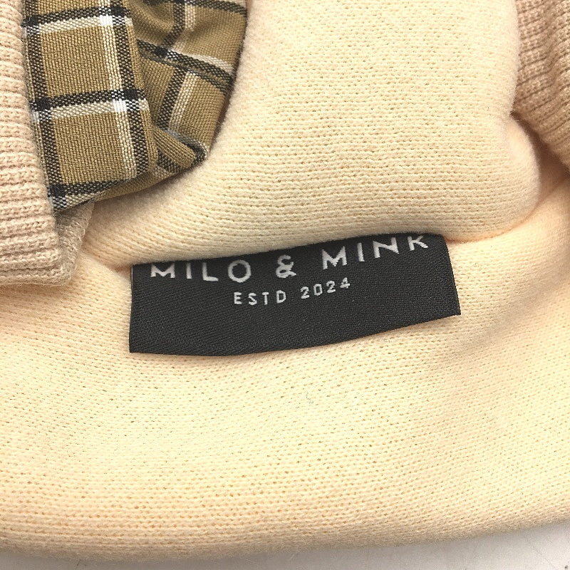 Milo & Mink Beige & Brown Collared Check Doggy Pullover Sweater Jumper Size XXS - Image 3
