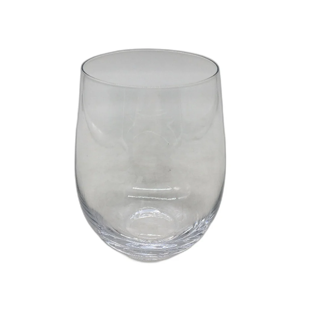 Set Of 6 Pieces Stemless Clear Wine Glasses Luxury Glassware NEW