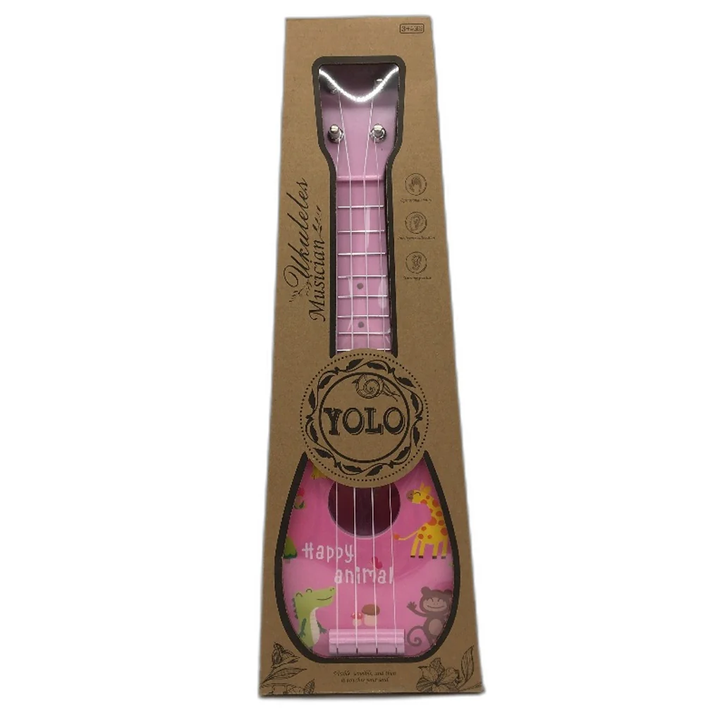 YOLO 17 Inch Pink Happy Animal Ukelele Toy with Accessories for Ages 3 Up NEW - Image 3