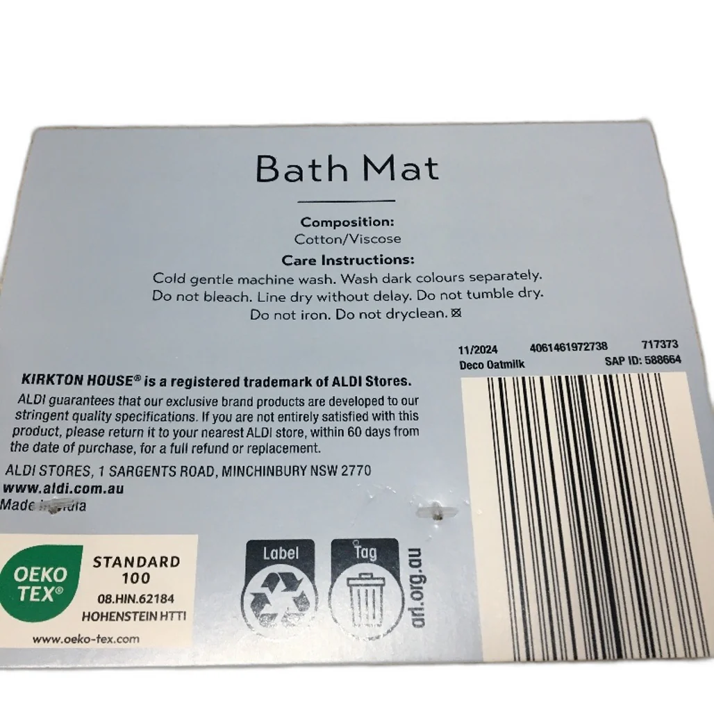 Kirkton House 2 Piece Deco Geometry Oatmilk Beige 50x80cm Bath Mats NEW - Image 4