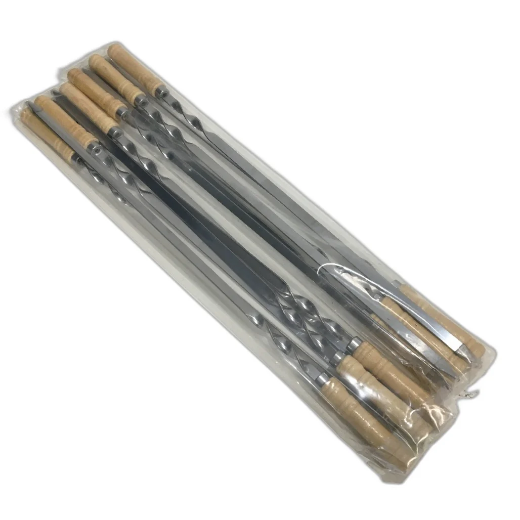 Antallcky 12 Pack 22 Inch BBQ Stainless Steel Skewers with Wooden Handle NEW - Image 6