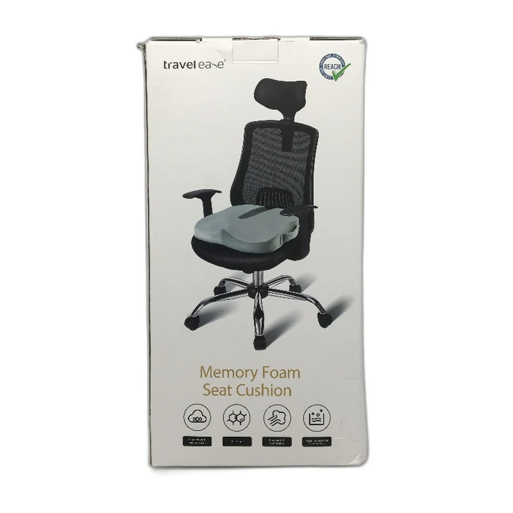 TravelEase Black Mesh Memory Foam Seat Chair Support Cushion Comfort Pillow - Image 7