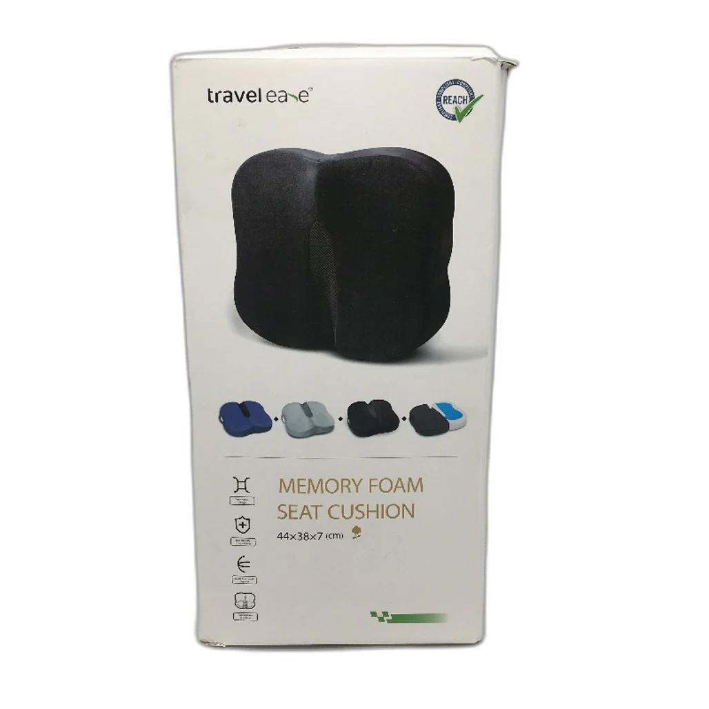 TravelEase Black Mesh Memory Foam Seat Chair Support Cushion Comfort Pillow - Image 8