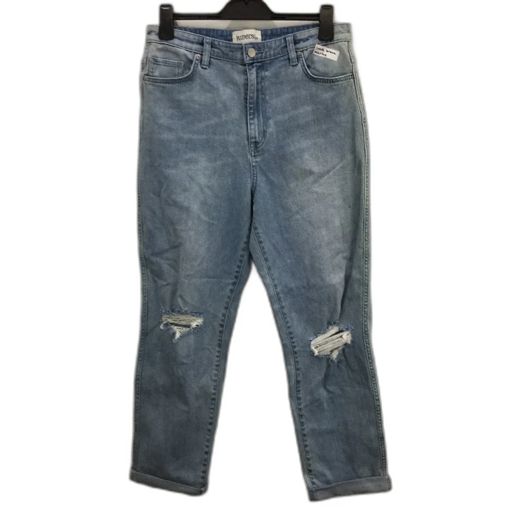 Riders by Lee Light Blue Hi-Mom High Rise Cuffed Ankle Denim Jeans Ladies Sz 14
