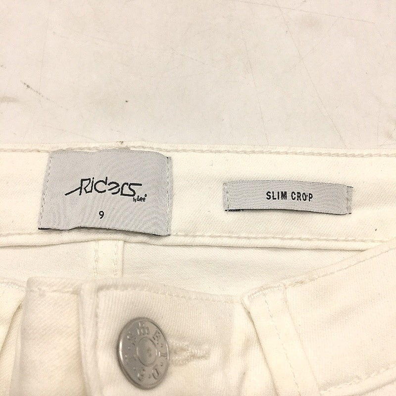 Riders by Lee White Slim Crop Ripped Cuffed Ankle Denim Jeans Ladies Size 9 - Image 5