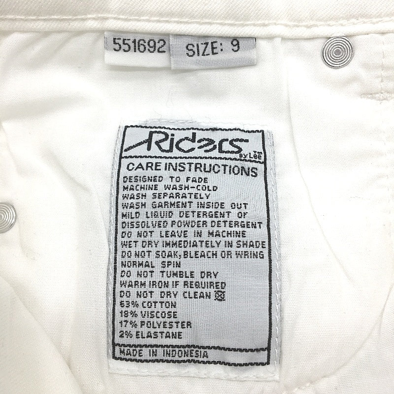 Riders by Lee White Slim Crop Ripped Cuffed Ankle Denim Jeans Ladies Size 9 - Image 6