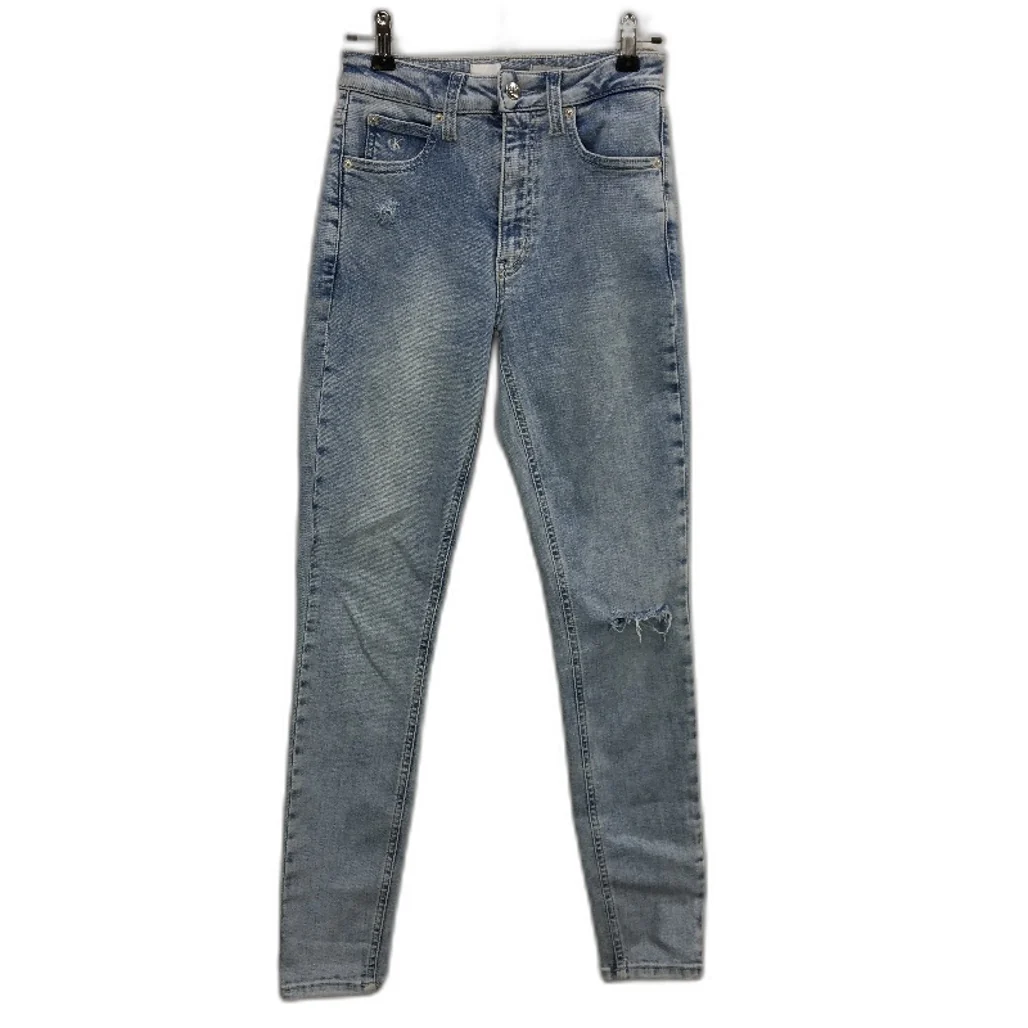 Calvin Klein Light Blue High Rise Ripped Skinny Denim Jeans Ladies Size W26 L30