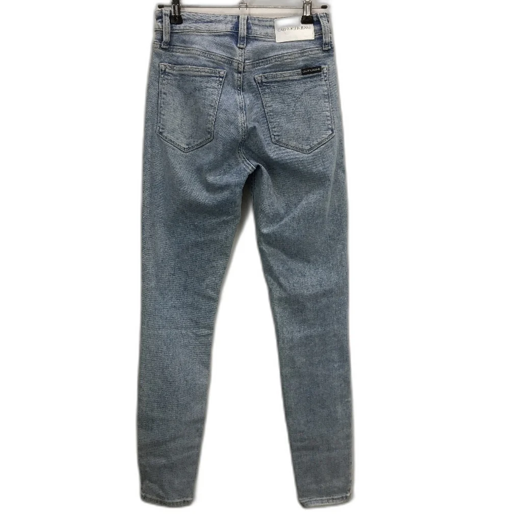 Calvin Klein Light Blue High Rise Ripped Skinny Denim Jeans Ladies Size W26 L30 - Image 2