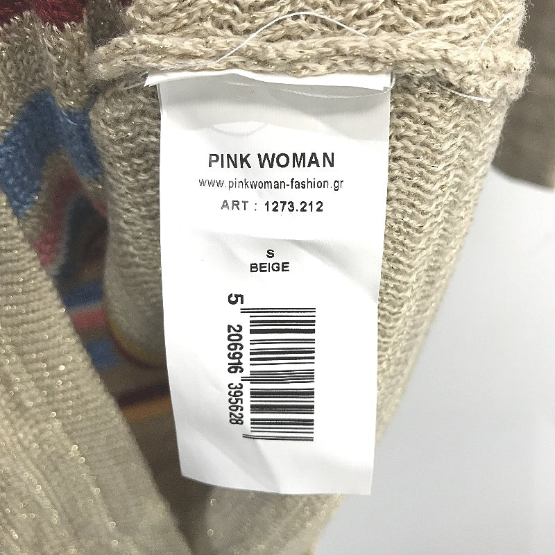 Pink Women Gold Fleck Multicoloured Striped Knit Jumper Ladies Size S NEW - Image 5